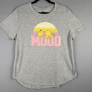 Disney Size XXXL Winnie The Pooh Mood Graphic Tee Shirt Light Gray Sleepy Bear‎